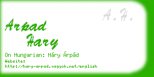 arpad hary business card